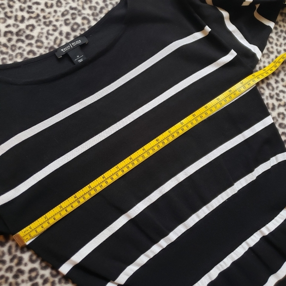 WHBM Black and White Sweater Stripe Tunic Top, Size Medium, EUC, Style 57009817 - Picture 10 of 13